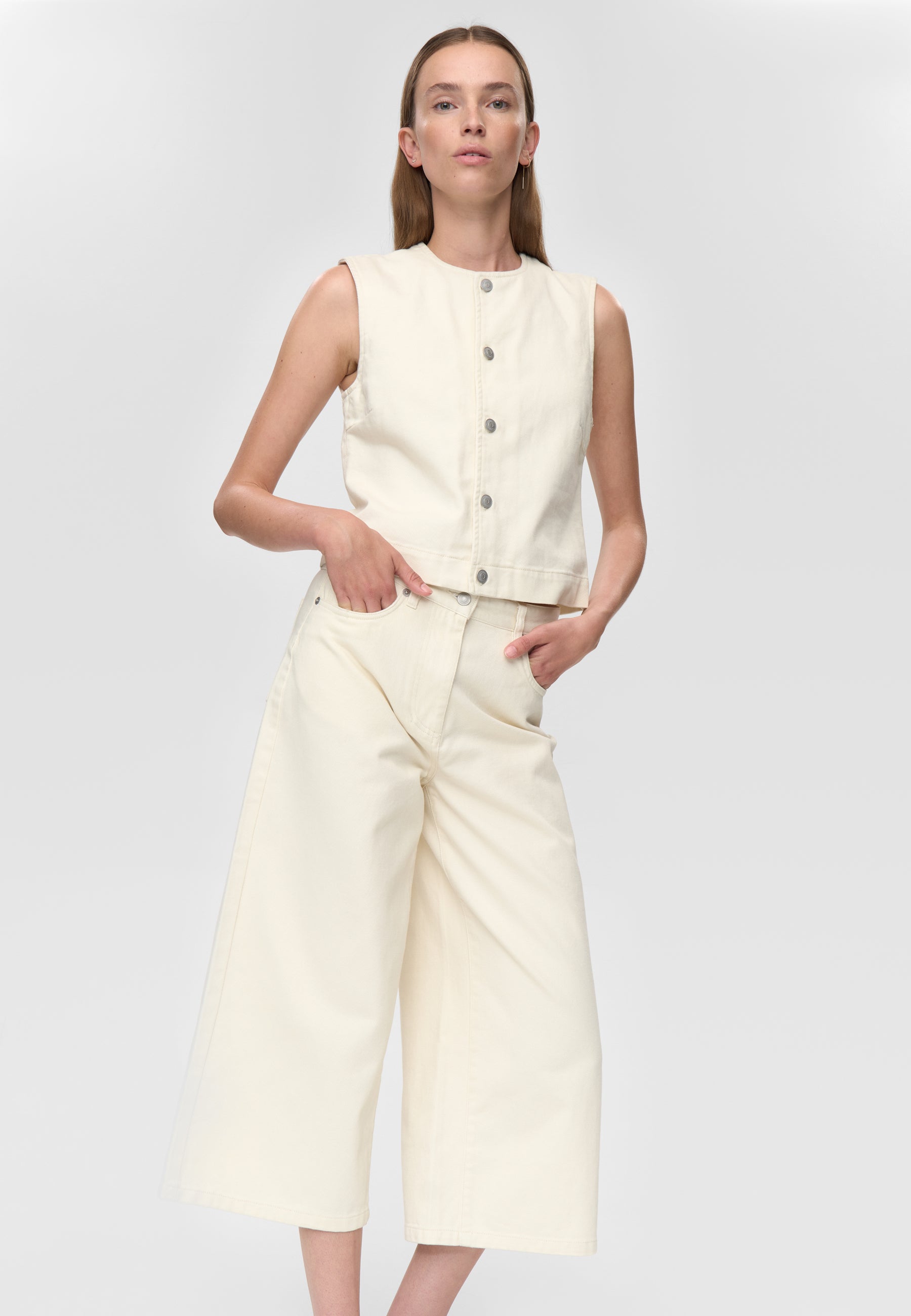minimum female Caroline culotte jeans 4579 Jeans 0701 Whisper white
