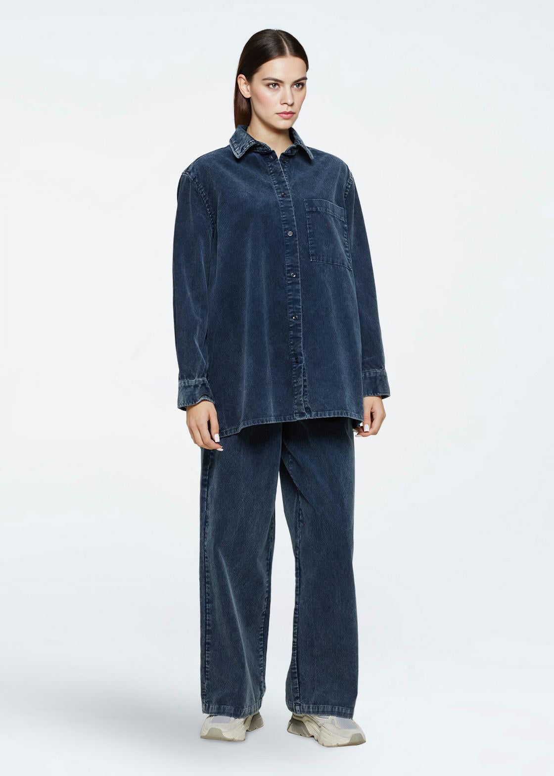 minimum female Aiyas corduroy 4356 Casual Pants 4324 Legion Blue