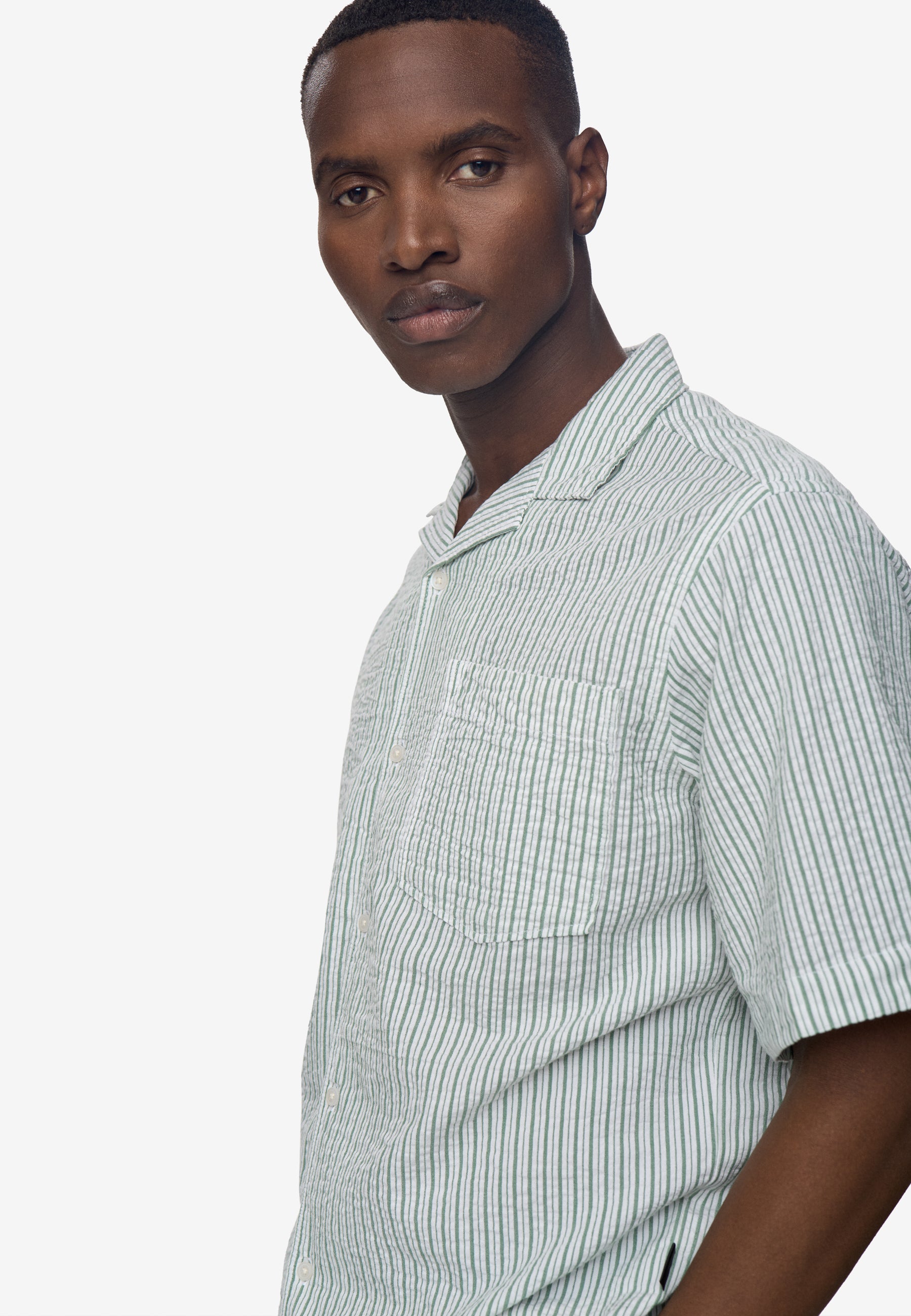 minimum male Hayden reg ss strp shirt 4686 Short Sleeved Shirt 5912 Dark ivy