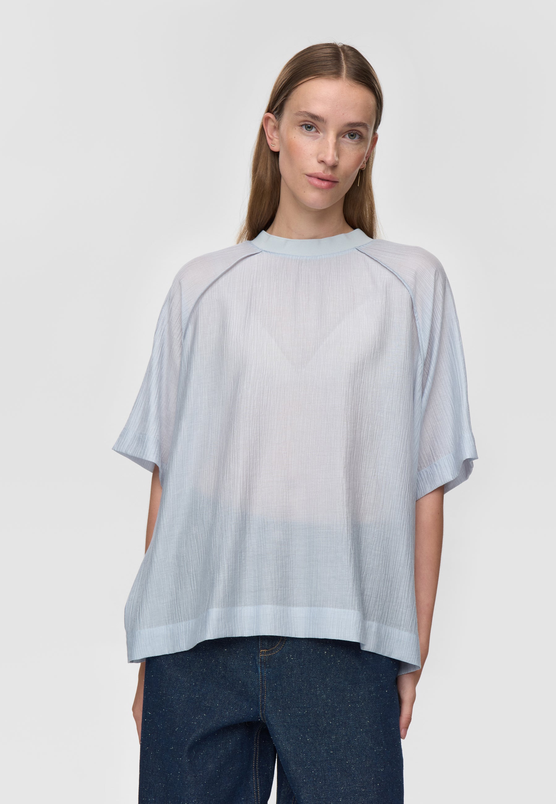 minimum female Kaia ss blouse 4587 Short Sleeved Blouse 4115 Cashmere Blue