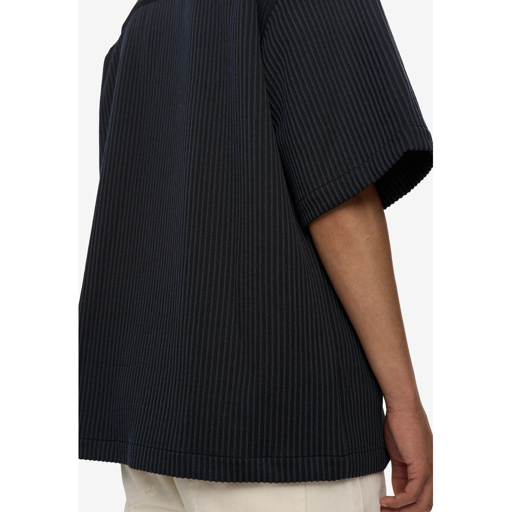 minimum male Keaton ovz ss striped shirt 4558 Short Sleeved Shirt 999 Black
