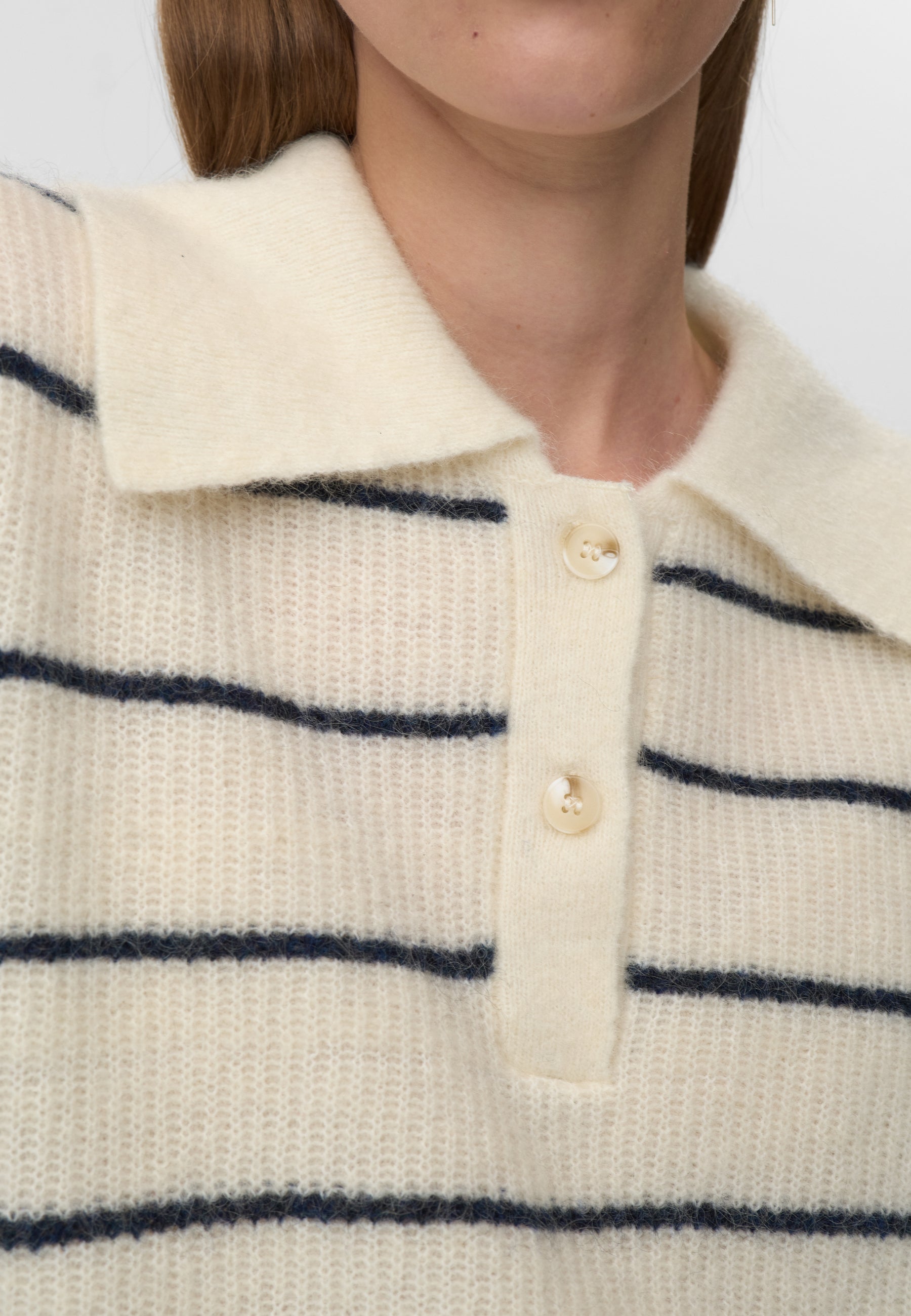 minimum female Ruth knit polo 4594 Jumper 0608 Coco Milk